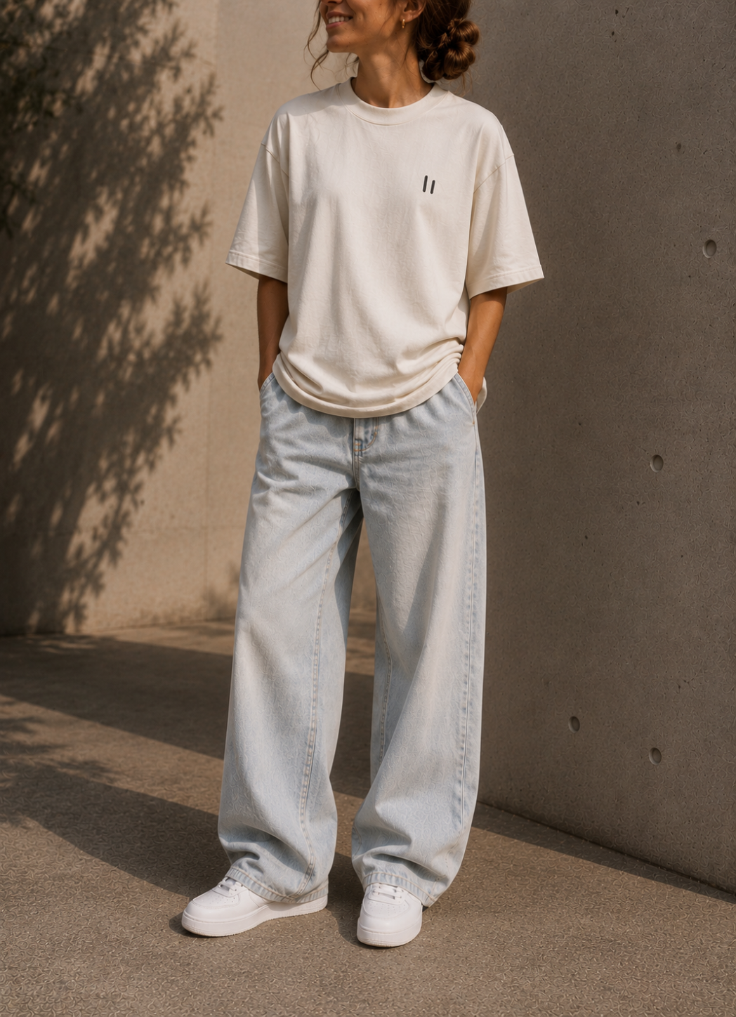 oversized T-Shirt – faded bone